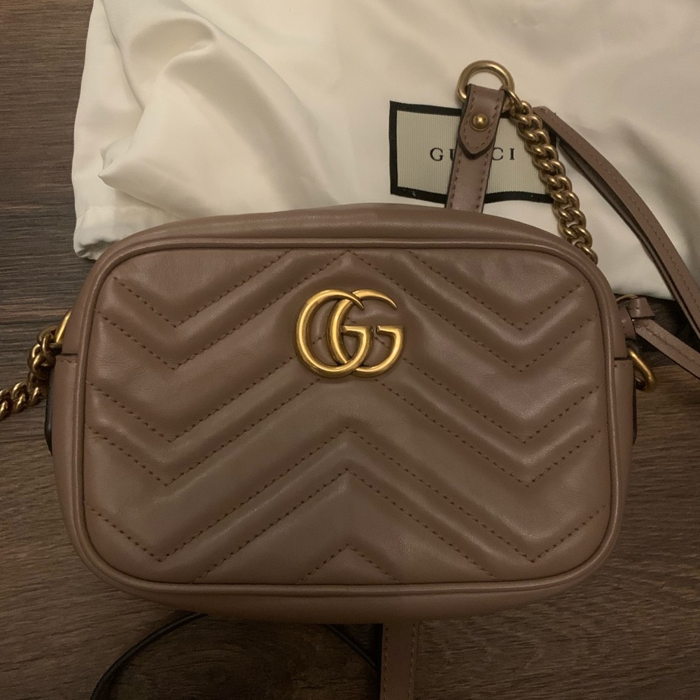 Gucci GG marmont matelasse mini bag in rose gold